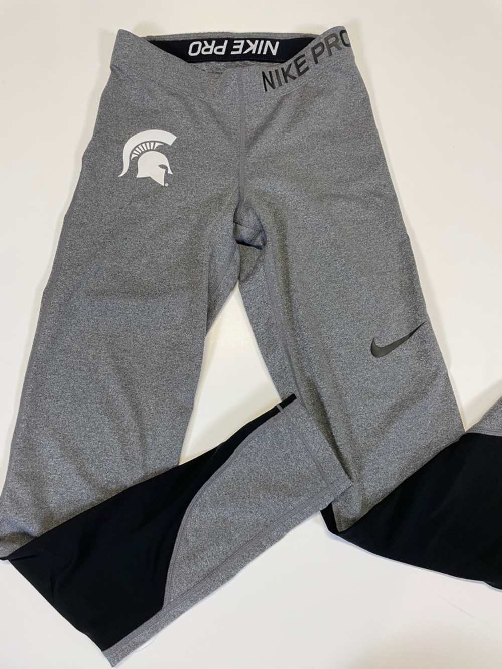 Nike Pro Michigan State Spartans Gray Compression Leggings Womens XS